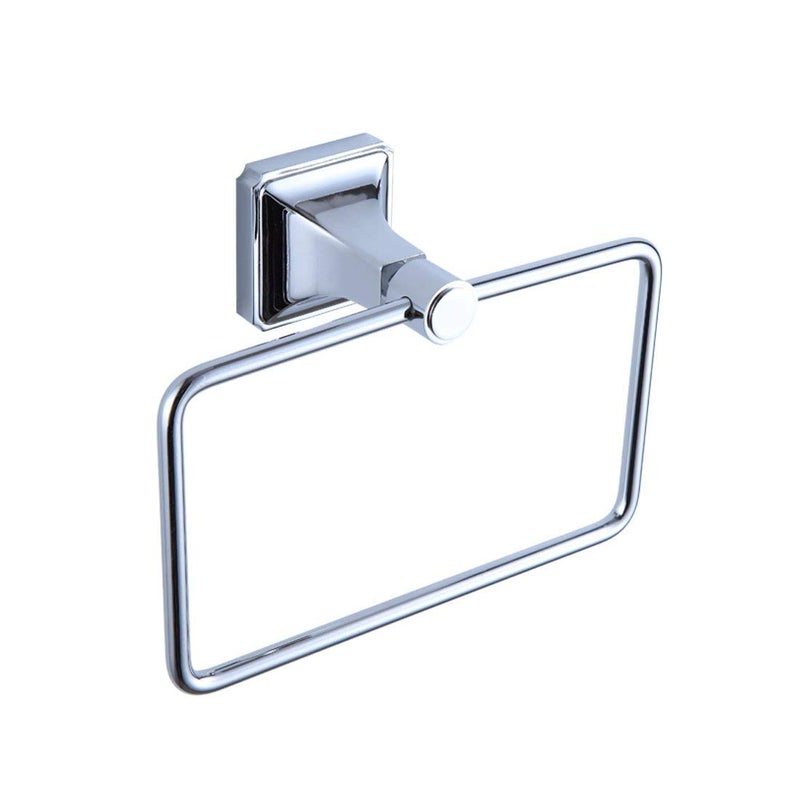 RONTENO RONTENO Towel Ring for Bathroom Wall | Stainless Steel Rectangular Shaped Wall-Mounted Napkin Holder | Toilet Paper Holder Include with Screw | Hardware Hanger Accessories(1Pc, Silver)  - Image 1