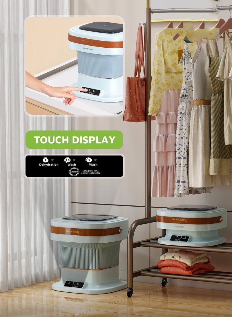 عربست غسالة ملابس صغيرة محمولة، سعة 6 لتر مع 3 أوضاع عمل، غسالة قابلة للطي، غسالة صغيرة، غسالة سفر، تنظيف عميق للملابس الداخلية وملابس الأطفال، للشقق والمبيت والتخييم - Image 5