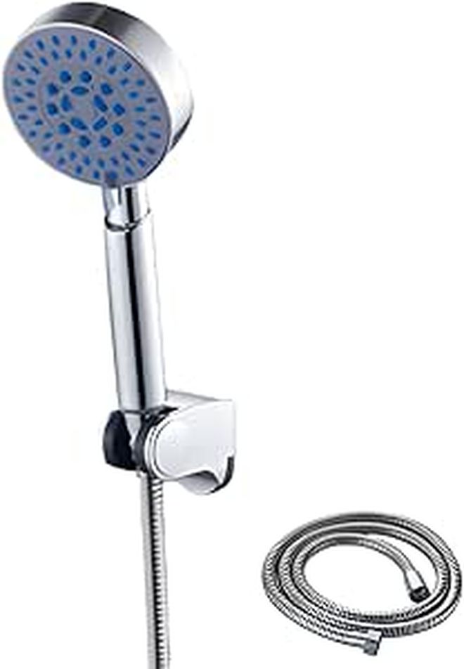 Chrome Shower Faucet Set With Tub Spout 5 Setting Handheld High Pressure - Image 1