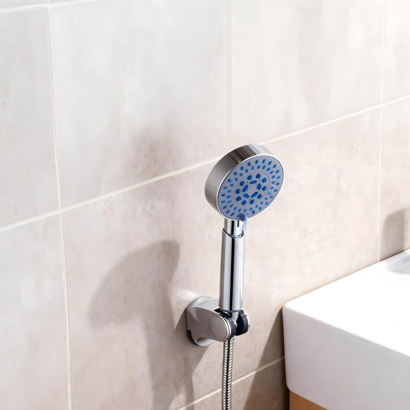 Chrome Shower Faucet Set With Tub Spout 5 Setting Handheld High Pressure - Image 3