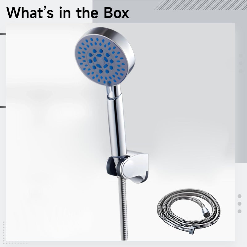 Chrome Shower Faucet Set With Tub Spout 5 Setting Handheld High Pressure - Image 5
