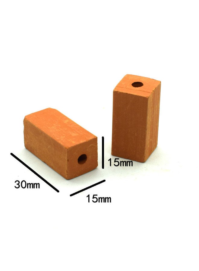 1 To 16 Model Brick Mini Simulation Small Red Brick Handmade DIY Micro Landscape Sand Table Building Building House Toy-Color:1:12 Red Brick Side 1 Hole (1 Piece)  - Image 1