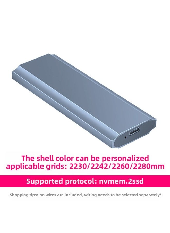 M.2 Hard Disk Box M.2 NGFF NVMe Solid State Mobile Hard Disk Box Enclosure RTL9210B Dual Protocol Hard Disk Box-Color:Nvme Protocol Gray Wireless  - Image 1