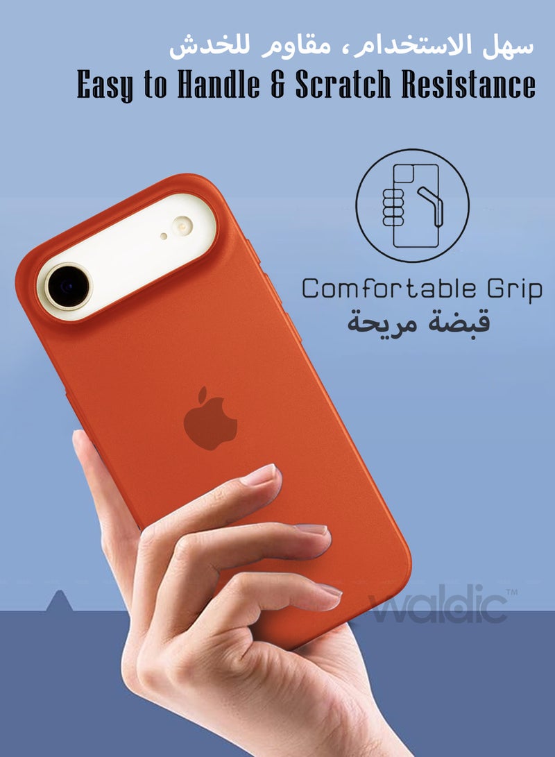 ولديك جراب فاخر لهاتف Apple iPhone 17 Air | غطاء سيليكون فاخر مصمم خصيصًا لهاتف Apple iPhone 17 Air | جراب Apple iPhone 17 Air مع حماية من الكاميرا والسقوط، غطاء خلفي رفيع واقٍ لهاتف Apple iPhone 17 Air - نكتارين - Image 4