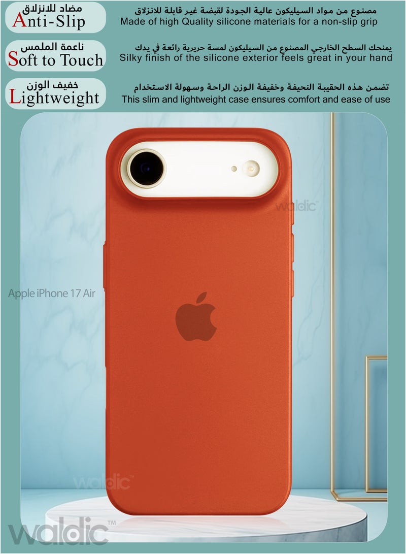ولديك جراب فاخر لهاتف Apple iPhone 17 Air | غطاء سيليكون فاخر مصمم خصيصًا لهاتف Apple iPhone 17 Air | جراب Apple iPhone 17 Air مع حماية من الكاميرا والسقوط، غطاء خلفي رفيع واقٍ لهاتف Apple iPhone 17 Air - نكتارين - Image 2