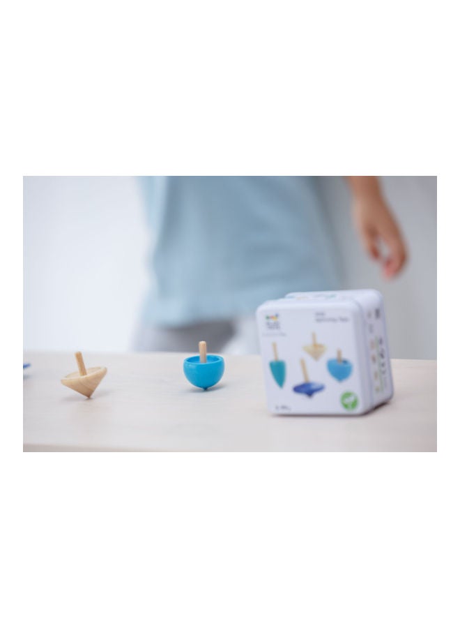 NIBEMINENT Plantoys Wooden Spinning Tops 4 x 3.9cm - Image 3