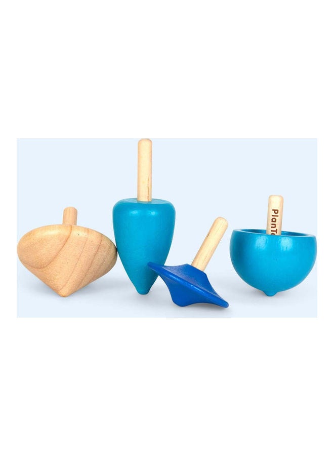 NIBEMINENT Plantoys Wooden Spinning Tops 4 x 3.9cm - Image 2