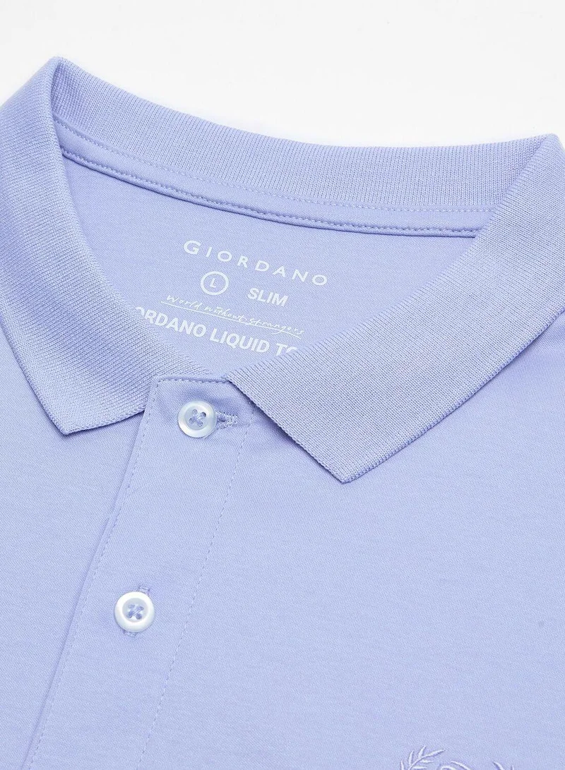 Giordano  Men’s Slim Fit Liquid Touch Cotton Interlock Polo for Men | Best Price UAE