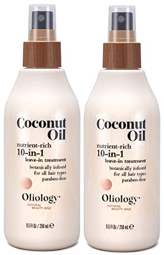 Oliology Coconut Oil 10in1 Multipurpose Spray Leave in Treatment for All Hair Types Detangles Controls Frizz Hydrates Moisturizes Made in USA Cruelty Free Paraben Free 85 oz 2 Pack - Image 2