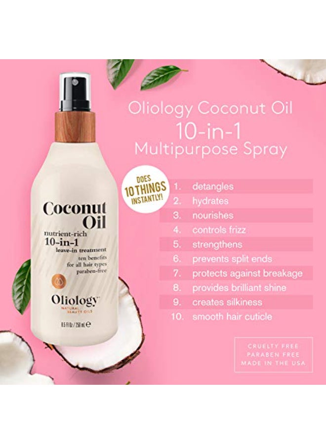 Oliology Coconut Oil 10in1 Multipurpose Spray Leave in Treatment for All Hair Types Detangles Controls Frizz Hydrates Moisturizes Made in USA Cruelty Free Paraben Free 85 oz 2 Pack - Image 4
