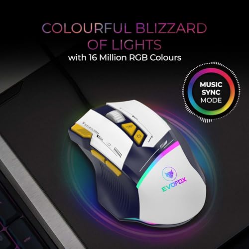 EvoFox Blaze Ultra Value 8 Button Programmable Gaming Mouse with 1000Hz Polling Rate | Gaming Grade DPI 200 to 12800 | Ultra-Responsive 7000fps | RGB Lights with Music sync Mode | Windows Software - Image 5