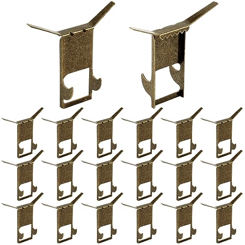 Hicarer 30 Pcs Brick Wall Hangers Clips no Drill Outdoor for Hanging Christmas Lights Stocking Holders Steel Picture Decoration Hanger Fastener for Fireplace Antique Brass - Image 1