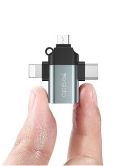 يسيدو GS15 3-in-1 OTG Adapter – USB 2.0 to Type-C, Micro USB, and Lightning – Universal Connector for Smartphones, Tablets & Devices – Fast Data Transfer, Compact Design  - Image 3
