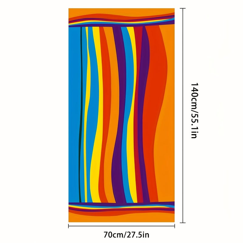 Extra Large Yellow Striped Beach Towel 75x145cm Ultra Soft Microfiber for Travel Yoga Camping Swimming and Outdoor Activities - Image 3