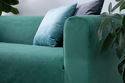 MASTERS OF COVERS Snug Fit Classic Velvet Klippan Loveseat Slipcover for The IKEA 2 Seater Klippan Loveseat Sofa Cover Replacement (Green, Velvet) - Image 4