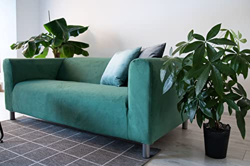 MASTERS OF COVERS Snug Fit Classic Velvet Klippan Loveseat Slipcover for The IKEA 2 Seater Klippan Loveseat Sofa Cover Replacement (Green, Velvet) - Image 3