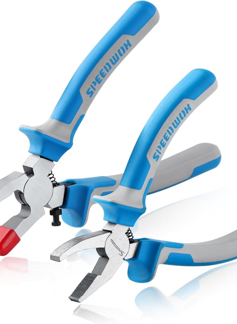 GGOOT 6" Glass Cutting Pliers Set - Breaker & Runner, Bottle & Stained Glass Cutter  - Image 1
