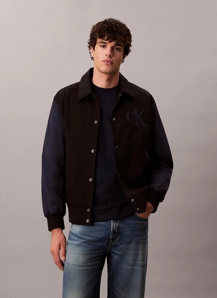 Calvin Klein Jeans Nylon Cotton Varsity Bomber Jacket