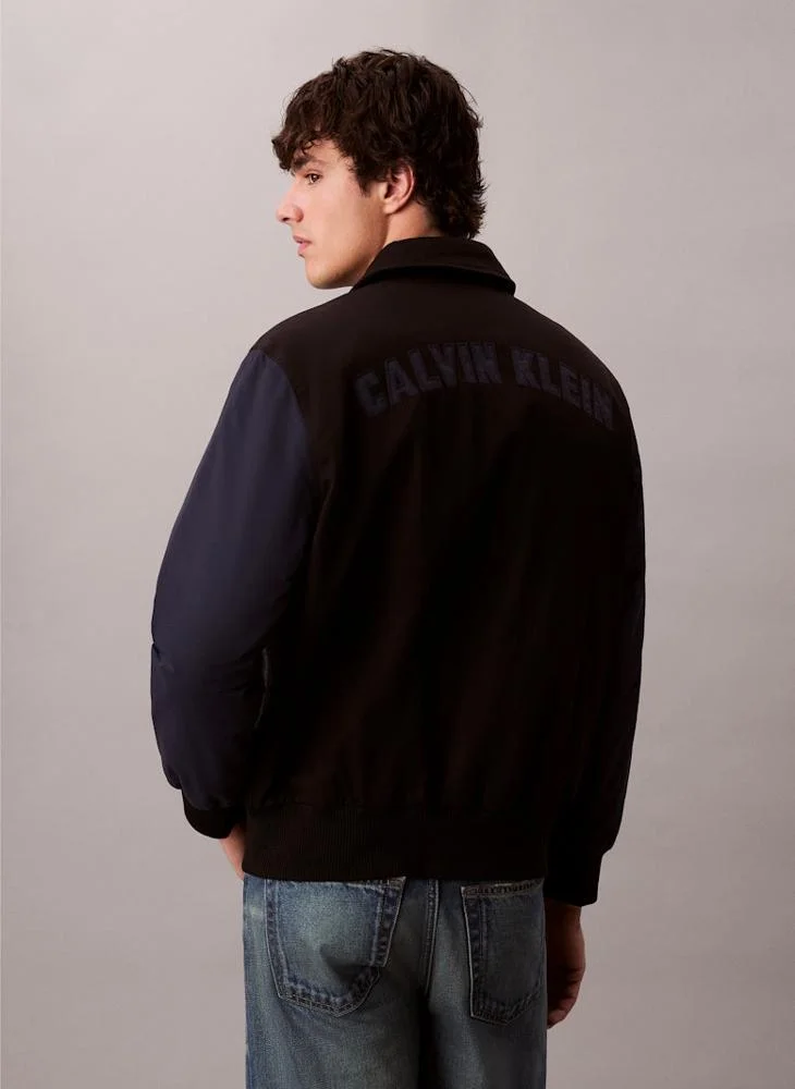 Calvin Klein Jeans Nylon Cotton Varsity Bomber Jacket