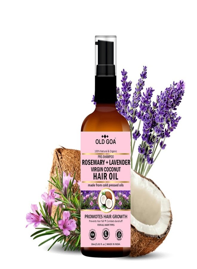 OLDGOA Rosemary & Lavender Hair Oil | 100% Pure Cold Pressed Natural Oils for Hair Growth & Reduced Hair Fall | Strengthens Roots, Nourishes Scalp, Promotes Healthy Hair (30ml) - Image 1