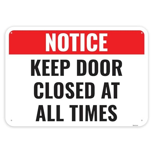 Venicor 1PC Keep Door Closed At All Times Sign, 10 x 7 Inches - Aluminum - Please Close Door Sign - Image 4