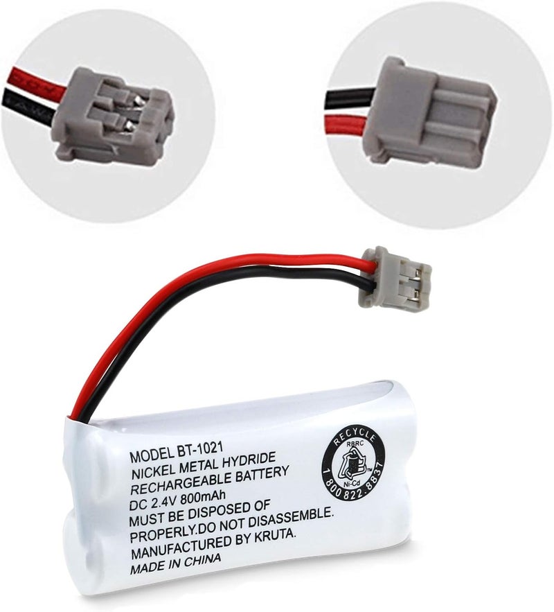 Kruta BT-1021 BBTG0798001 Compatible with Uniden BT-1021 BT1021 BT-1008 BT-1016 BT-1025 2.4V 800mAh Cordless Handset Phone Rechargeable Replacement Battery - Image 4