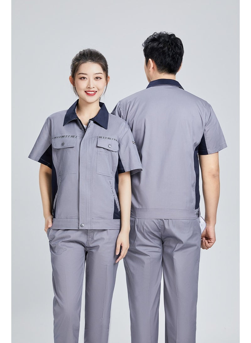 NIBEMINENT Summer Short Sleeve Working Clothes Set Labor Mechanical Workshop Uniforms Auto Repair Factory Engineering Coveralls - Image 2
