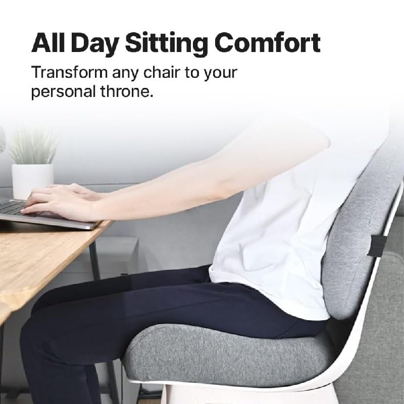IDITRI EXPORT Your Comfort Partner Memory Foam Coccyx Seat Cushion for Tailbone Pain Sciatica Back Pain Relief Orthopedic Chair Cushions for Sitting for Office Chair 18 x 18 x 4 INCH - Image 3