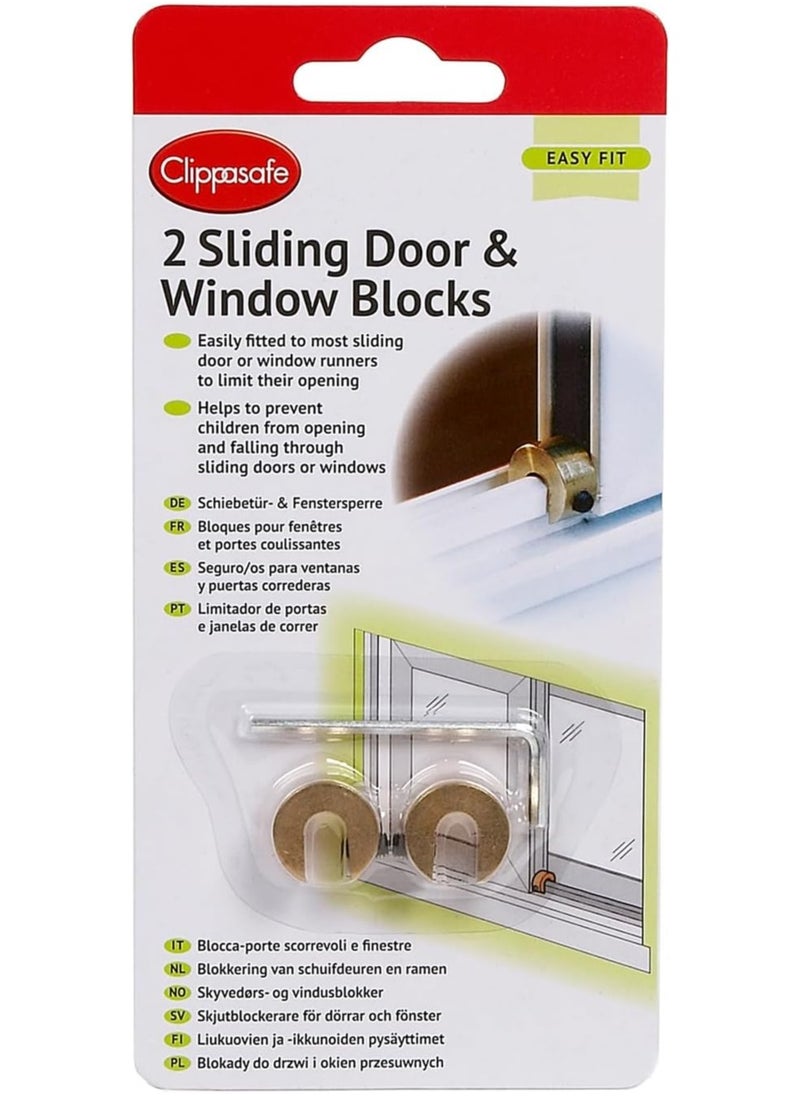Clippasafe Baby Safety Premium Sliding Door & Window Blocks 2 Pcs/Pack  - Image 1