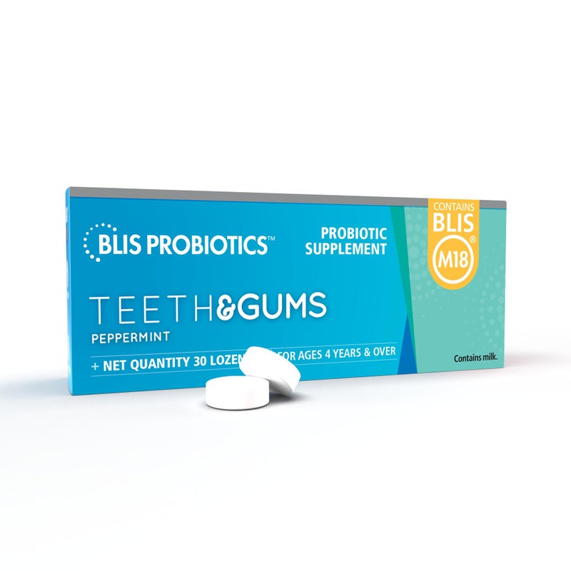 BLIS Teeth Gums Oral Probiotics for Mouth M18 Formula Available 25 Billion Cfu Mouth Probiotic for Tooth and Gum Health Adults and Kids SugarFree Lozenges 30 Day Supply