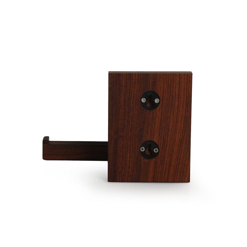 ExclusiveLane 'Checkered Frame' Wooden Wall Tissue Paper Holder | Handcrafted Wall Tissue Dispenser Wall Mounted Wall Tissue Holder Kitchen Napkin Holder for Kitchen (Sheesham Wood, Brown) - Image 3