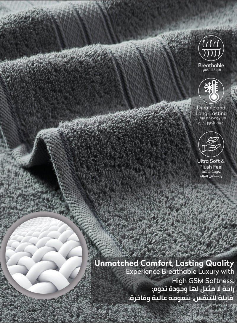 Donetella Premium 100 % Combed Cotton 1-Pcs Bath Sheet (85 X 172 CM) 600 GSM Large Towel, Highly Absorbent, Quick Dry,Best Towel for Bathroom, Spa And Hotel,Grey  - Image 5