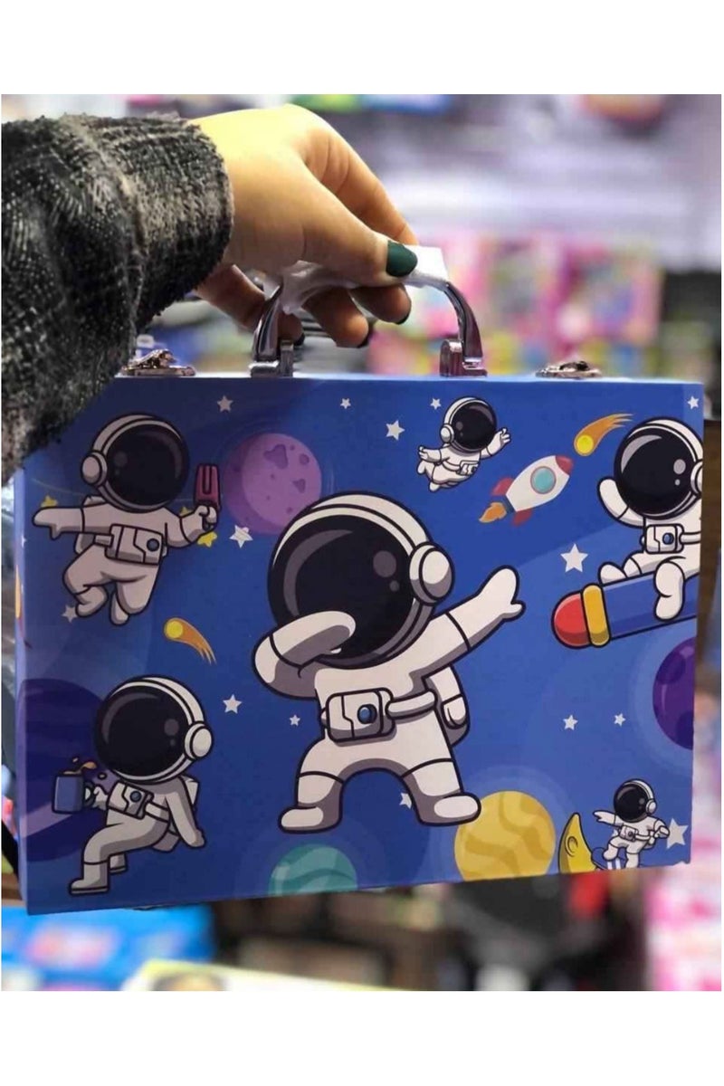 شنطة الرسم الالوان مجموعة الرسم للأطفال مجموعة فنون 68 قطعة، في حقيبة حمل خشبية، تتضمن  ألوان خشبية  وفلوماستر وشمع  ومائية للتلوين والرسم، أدوات مكتبية للتعبير الإبداعي والأنشطة الفنية - Image 3