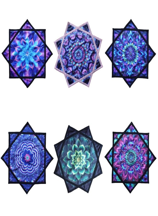 BVCY Flow Star(UV Reactive) Spinning Cloth Beginners Juggling and Skill Toy Easy to Rotate Double Sided Printing Dapo Star Blue&Purple (R05-style2) - Image 5