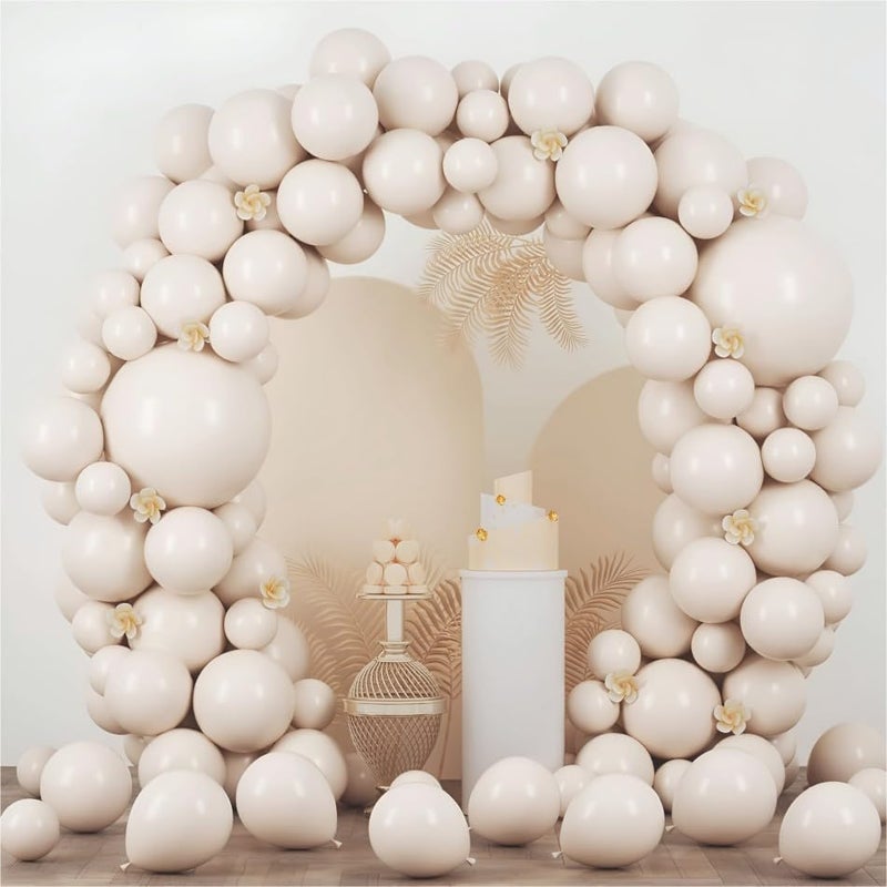 YOURS DECOR Balloon Decoration Kit - 52 Pcs White Sand Balloons for Birthday, Weddings, Anniversary & New Year Events Garland Set | Birthday Decoration Items for Kids & Adults - Image 1