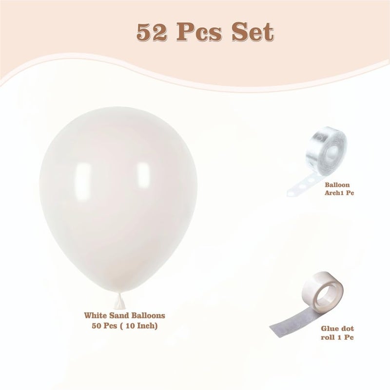 YOURS DECOR Balloon Decoration Kit - 52 Pcs White Sand Balloons for Birthday, Weddings, Anniversary & New Year Events Garland Set | Birthday Decoration Items for Kids & Adults - Image 2