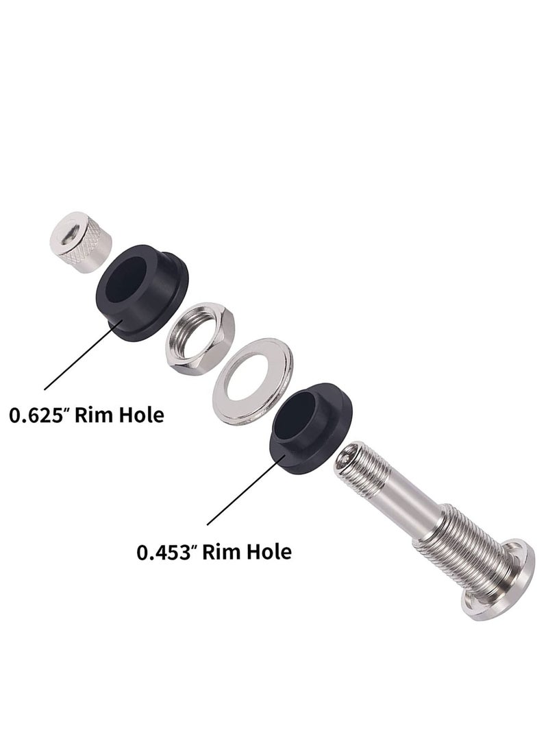 Excefore TR416 Metal Valve Stems 4 Pieces Tire High Pressure Outer Mount Fits 0.453" and 0.625" Rim Hole, 1 1/2" Long (Silver) - Image 5