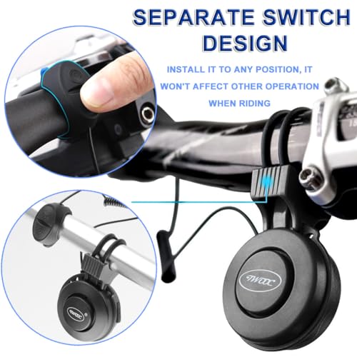 COOLWHEEL Electric Bike Horn - 100dB Loud Mini Bicycle Bell with 4 Sound Modes, USB Rechargeable & Waterproof, Ideal for Mountain & Road Bikes - Easy Handlebar Mount - Image 4