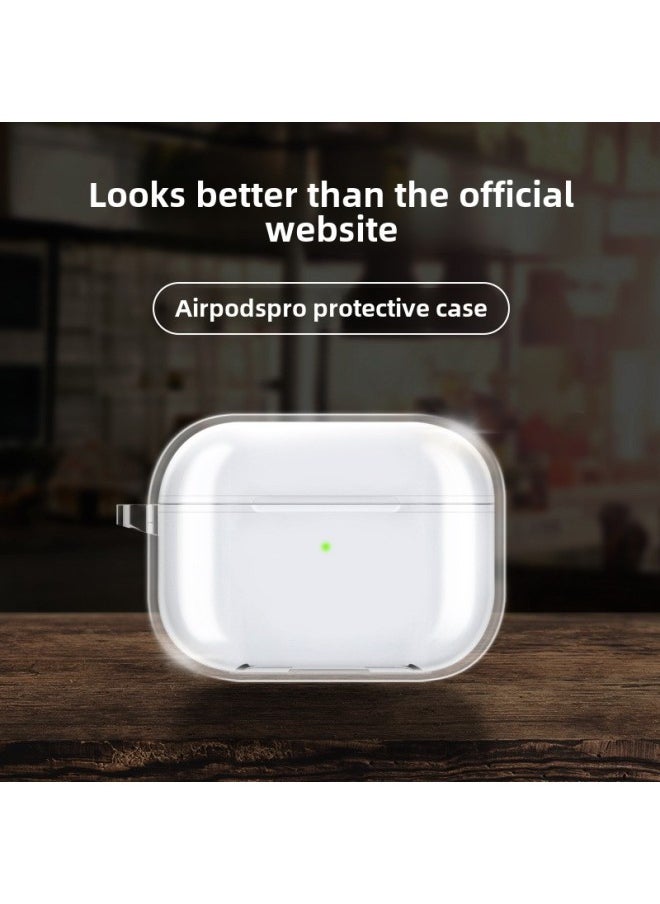 Generic - Tpu Material Suitable For Apple Airpods Protective Case Pro2 Earphone Case 3/4 Generation Transparent 5 Generation Diy Earphone Case-Color:Hard Shell + Buckle + Bag-Applicable Model:Airpods Pro (with Hanging Ears) - Image 1