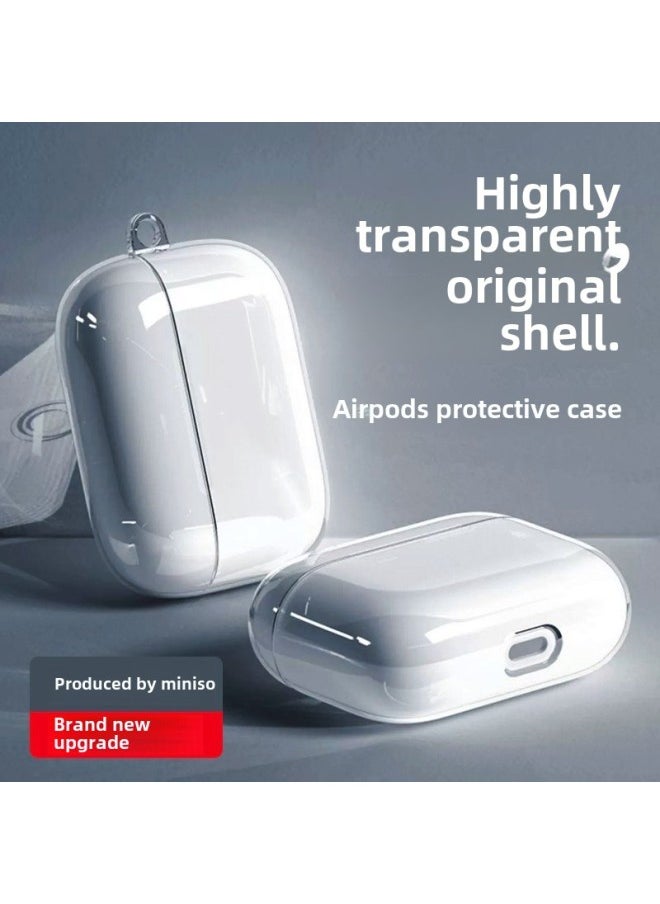 Generic - Tpu Material Suitable For Apple Airpods Protective Case Pro2 Earphone Case 3/4 Generation Transparent 5 Generation Diy Earphone Case-Color:Hard Shell + Buckle + Bag-Applicable Model:Airpods Pro (with Hanging Ears) - Image 1