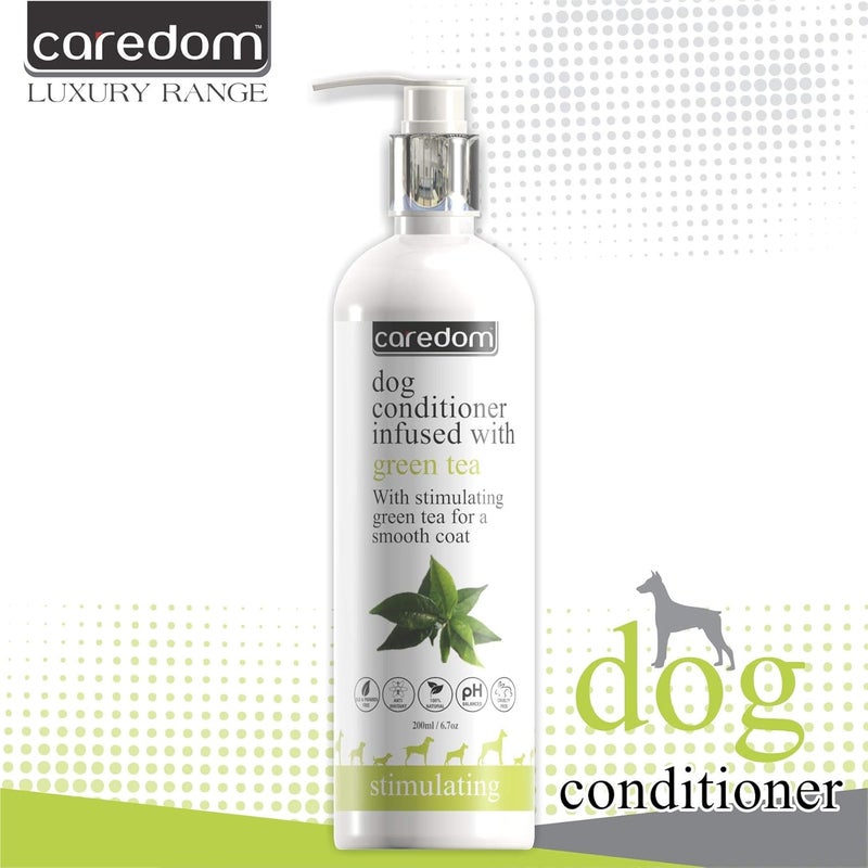 Caredom بلسم فاخر للكلاب | بلسم للكلاب مدعم بالشاي الأخضر | فرو ناعم ولامع وصحي | يقوي شعر الحيوان الأليف | يغذي الفرو التالف | خالي من البارابين (200 مل) - Image 5