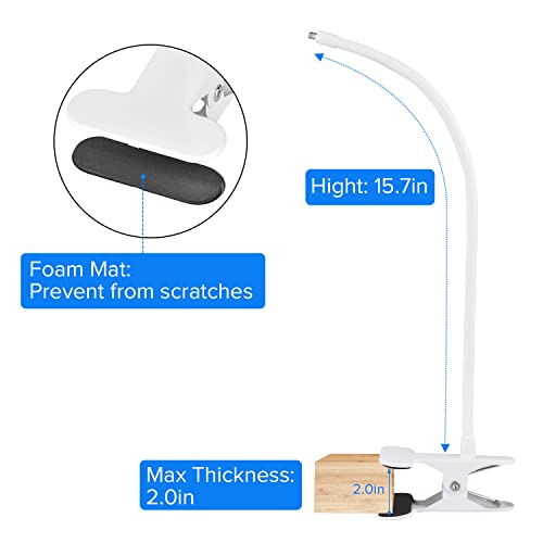 ALERTCAM 2Pack Clamp Mount for Ring Stick Up Cam & Ring Indoor Cam 1st Gen, Flexible Gooseneck Mounting Bracket to Attach Your Camera Anywhere with No Tools - White - Image 3