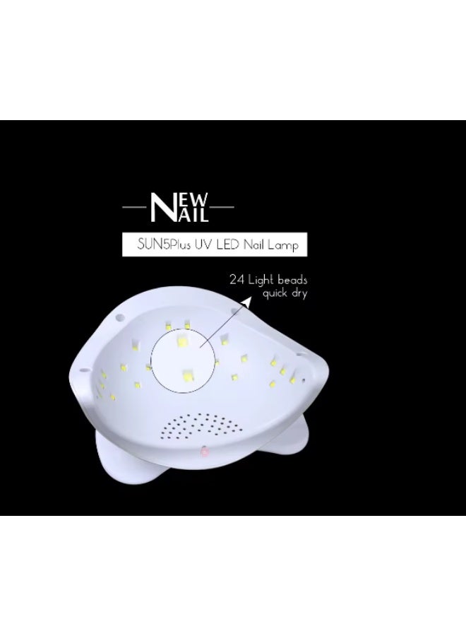 جهاز مصباح الأشعة فوق البنفسجية لتجفيف الأظافر الجل وطلاء بقدرة 48وات-ابيض - Image 2
