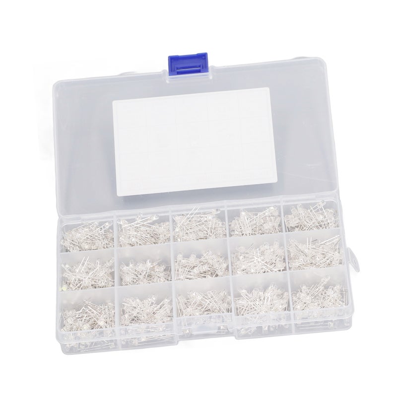 3mm LED Lights 150 Pcs Per 5 Colors White Red Yellow Blue Green: Environmental Oxygen Resin High Temperature Resistant - Excellent LED Chip Bright Color for DIY Electronics Projects School Science Exp - Image 5