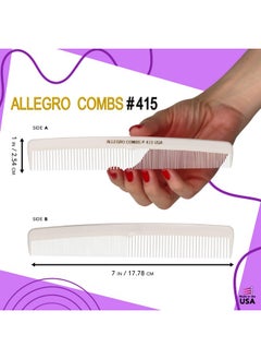 Allegro Combs Allegro Combs #415 Combs for Women, 7 Inches Combs for Men, Parting Comb, Hair Comb, Comb for Men 6 Count (White)  - Image 2