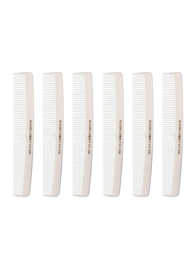 Allegro Combs Allegro Combs #415 Combs for Women, 7 Inches Combs for Men, Parting Comb, Hair Comb, Comb for Men 6 Count (White)  - Image 1