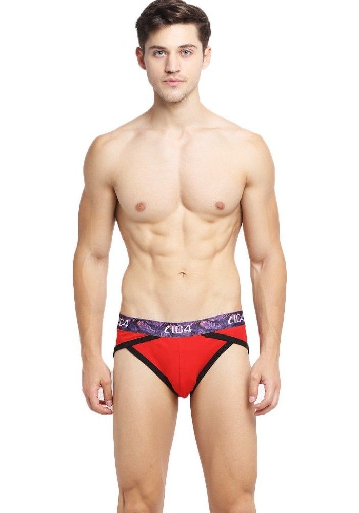 IC4 Store Men's Blaze Briefs Combo Pack of 2 - Red and Yellow - Image 3
