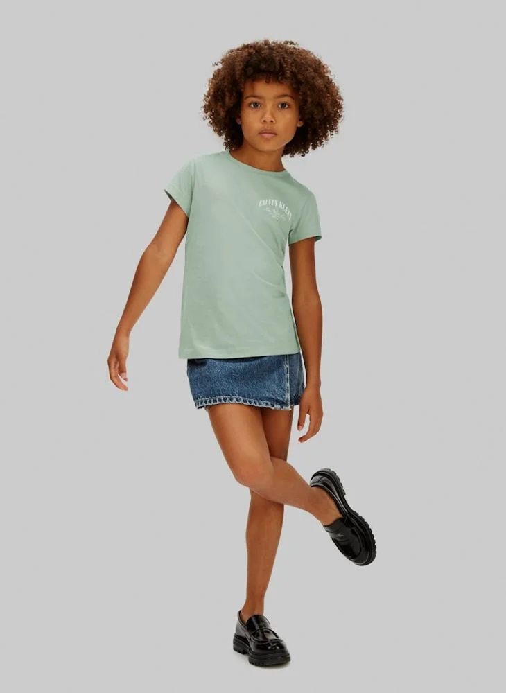 Calvin Klein Jeans  Kids Left Chest Logo Slim Fit Short Sleeve T-Shirt for Women | Best Price UAE