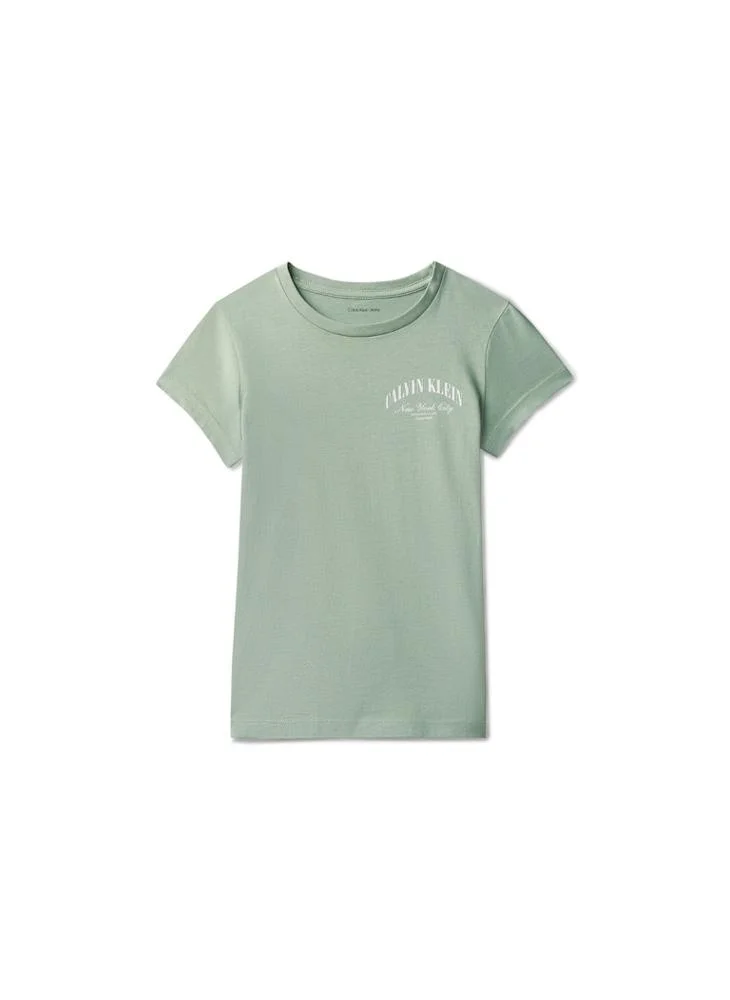 Calvin Klein Jeans  Kids Left Chest Logo Slim Fit Short Sleeve T-Shirt for Women | Best Price UAE