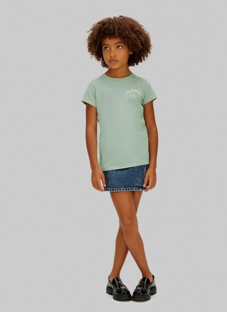 Calvin Klein Jeans  Kids Left Chest Logo Slim Fit Short Sleeve T-Shirt for Women | Best Price UAE